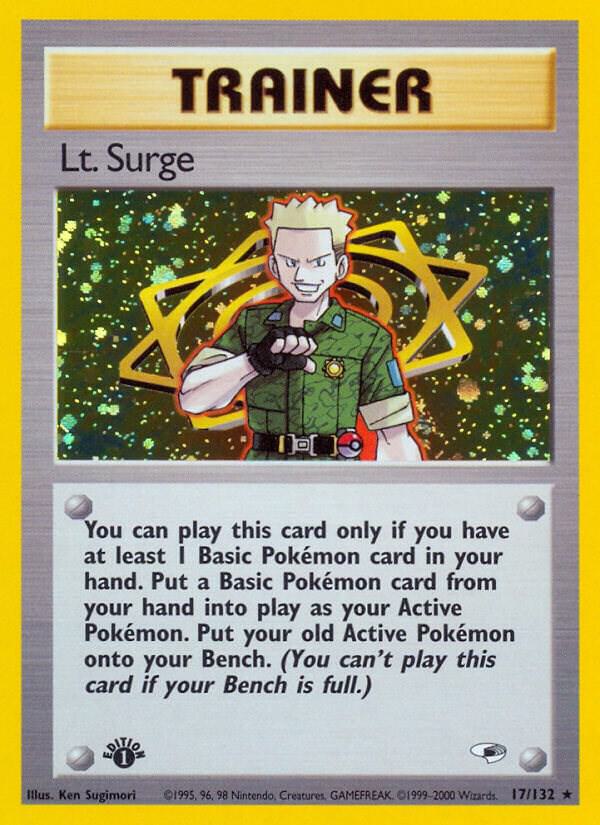 Lt. Surge - 017/132 (G1) Holo Rare - Near Mint Holofoil