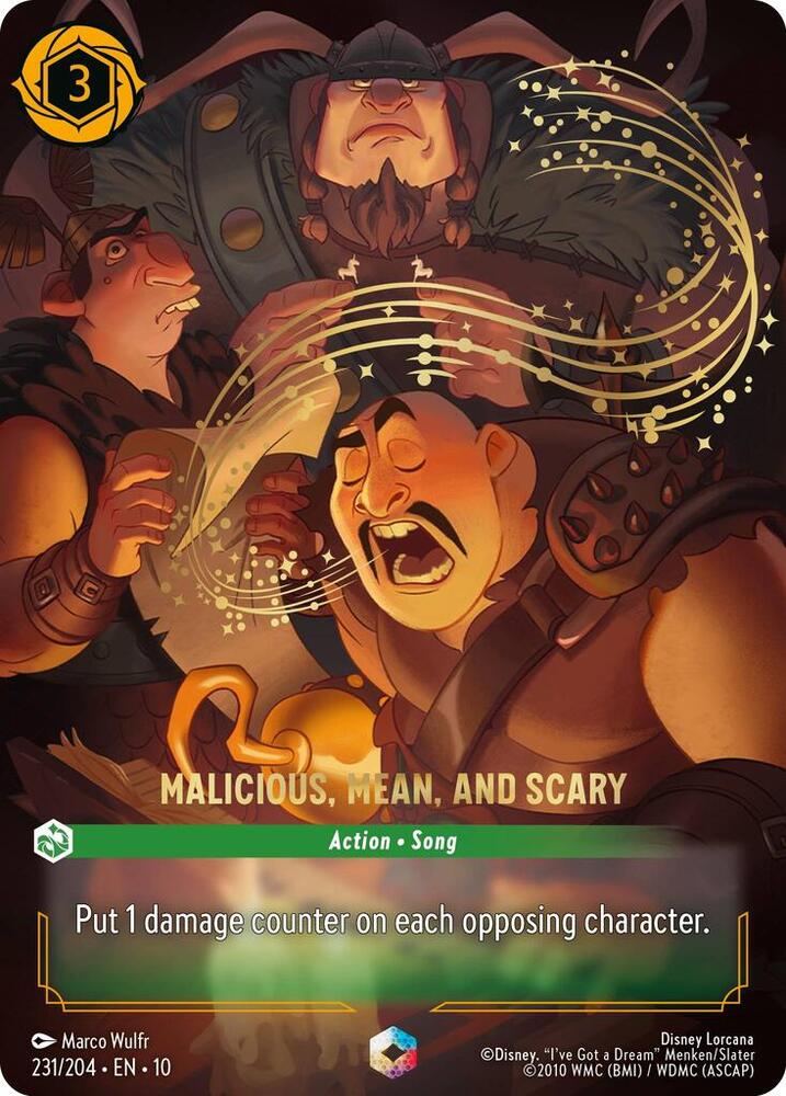 Malicious, Mean, and Scary (231/204 - Whispers in the Well) Enchanted Holofoil Near Mint