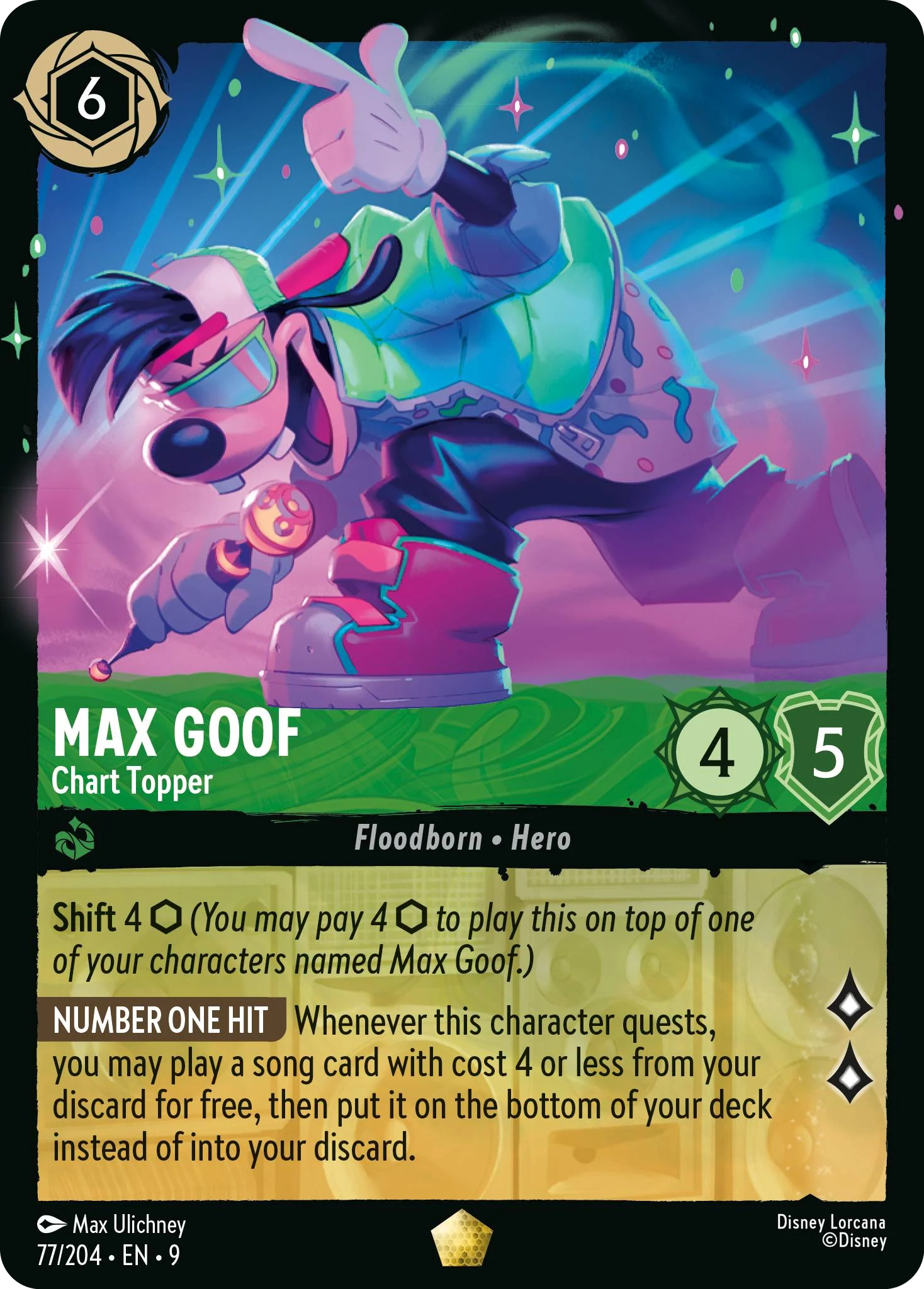 Max Goof - Chart Topper (Fabled - 077/204)  Legendary