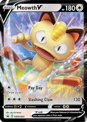 Meowth V - SWSH004 (SWSH:PR) Promo - Moderate Play Holofoil