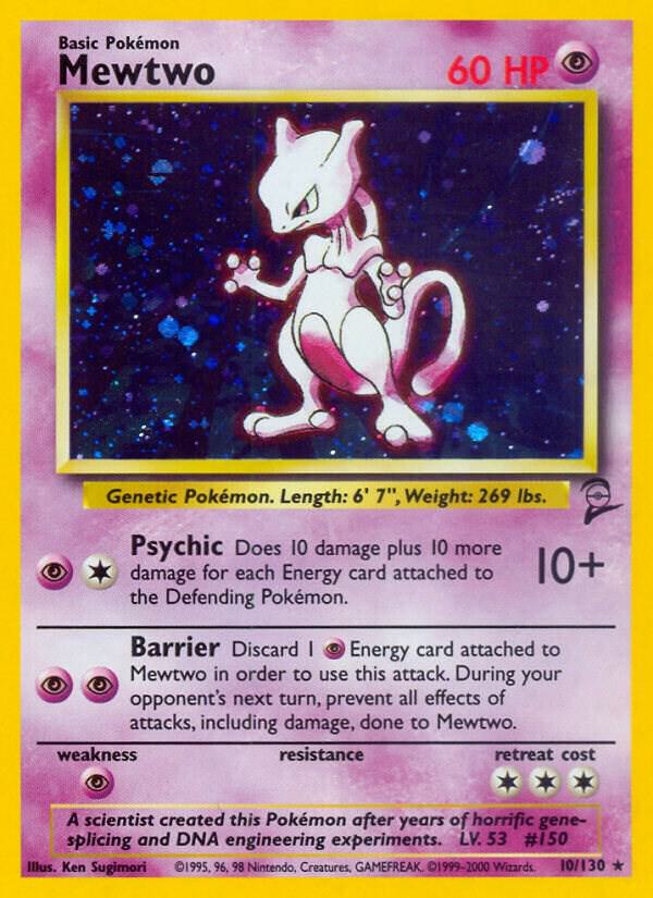 Mewtwo - 010/130 (BS2) Holo Rare - Heavy Play Holofoil