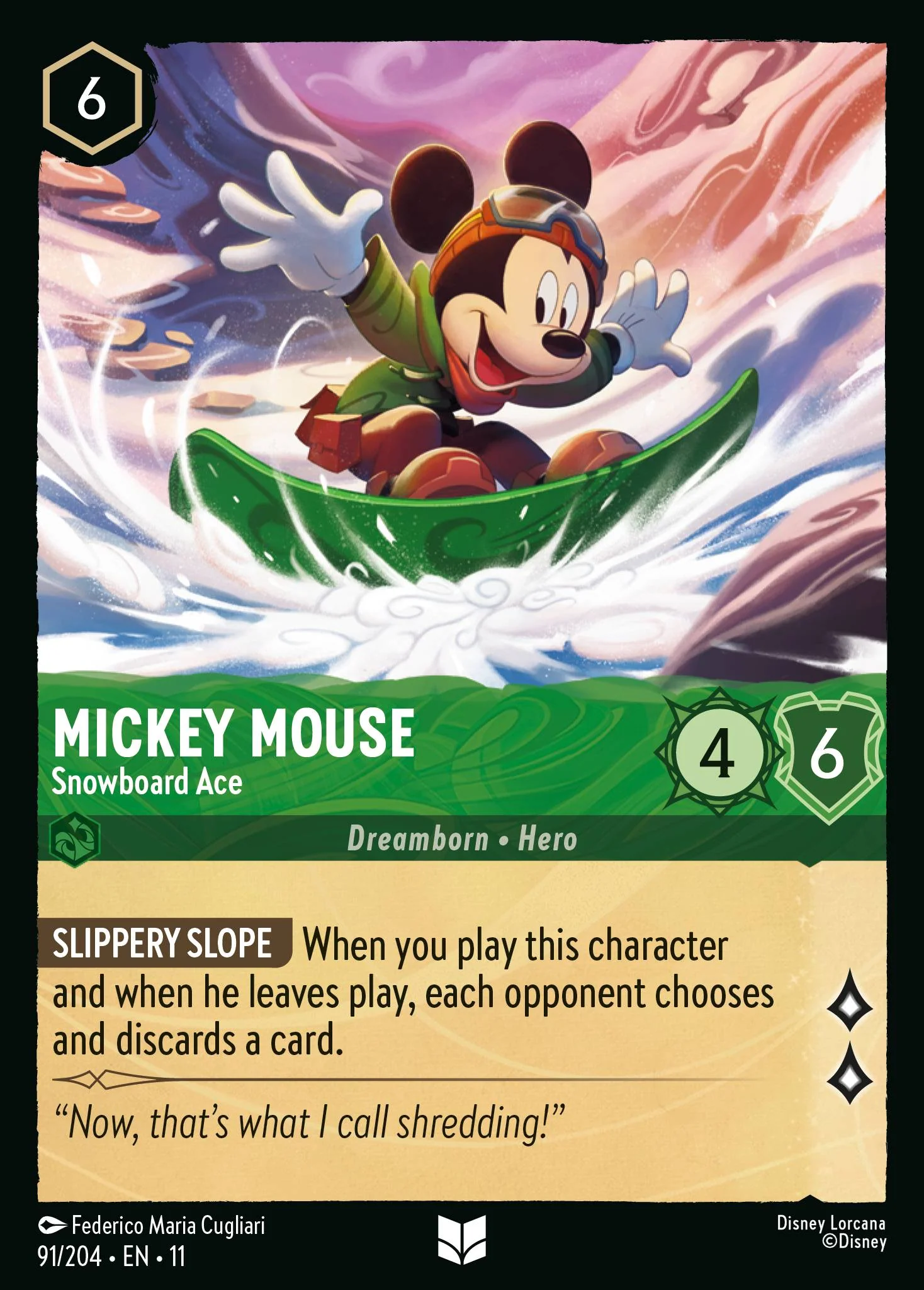 Mickey Mouse - Snowboard Ace (091/204 - Winterspell)  Uncommon