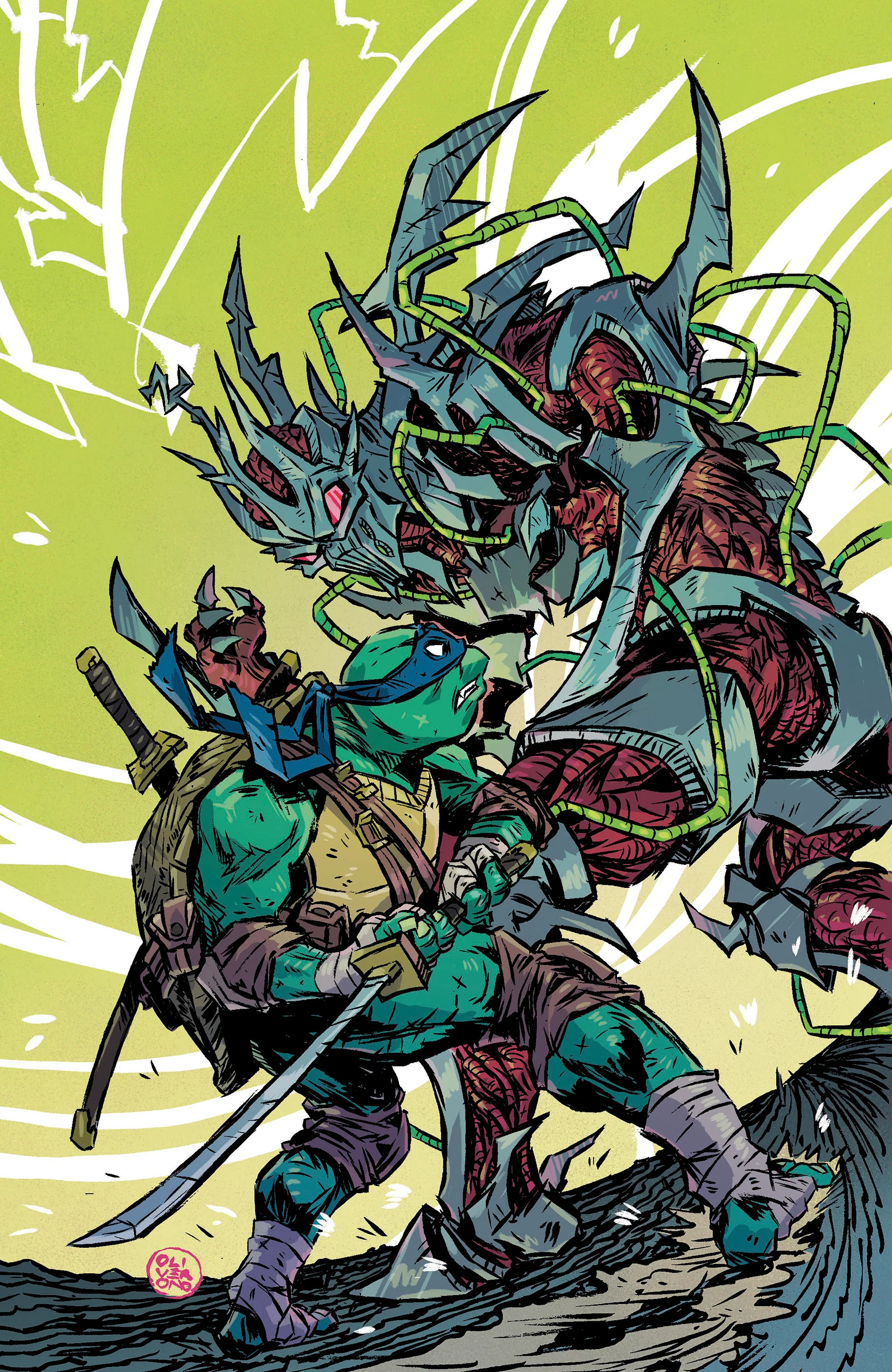 Mighty Morphin Power Rangers/Teenage Mutant Ninja Turtles III #5 D 1:5 INCV (Full Art, Ono) - Image 2
