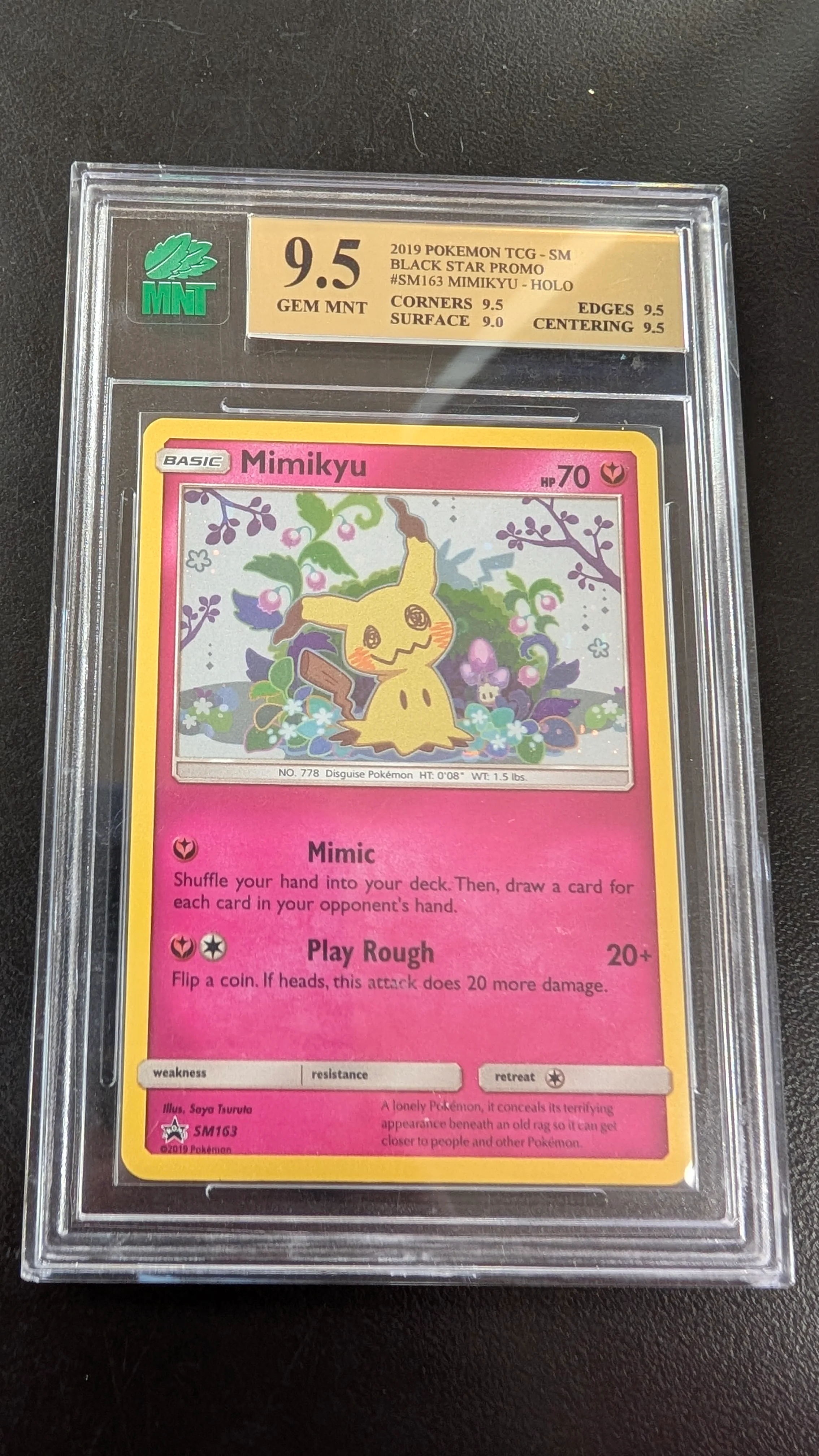Mimikyu - SM163 (SM:PR) Promo - Near Mint Holofoil (MNT Graded 9.5 -  GEM MNT)