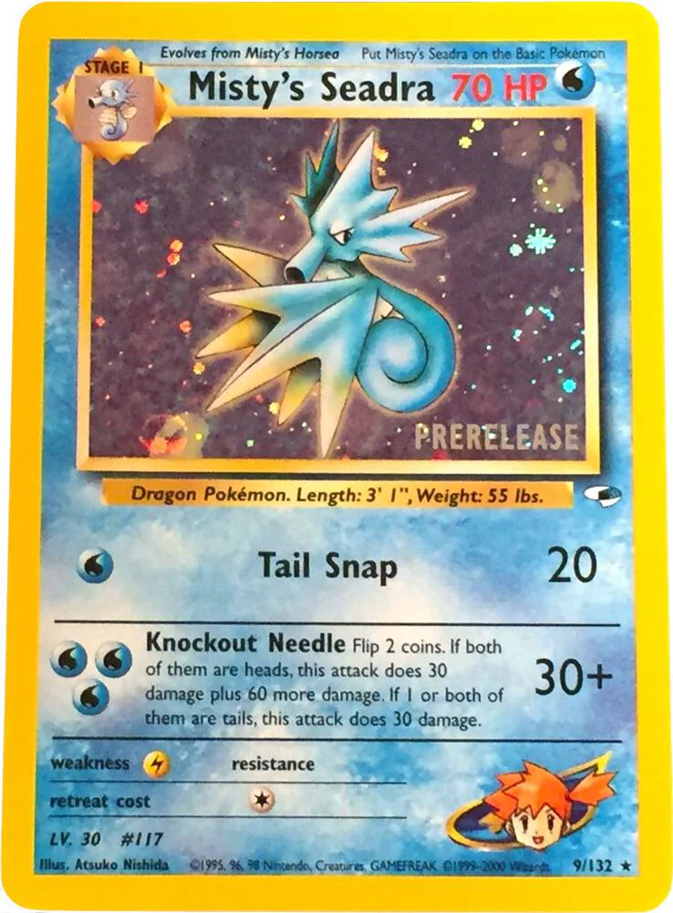 Misty's Seadra - 9/132 (G1) Prerelease WotC Promo - Light Play Holofoil