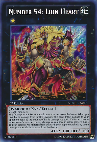 Number 54: Lion Heart (NUMH-EN026) Secret Rare - Moderate Play 1st Edition