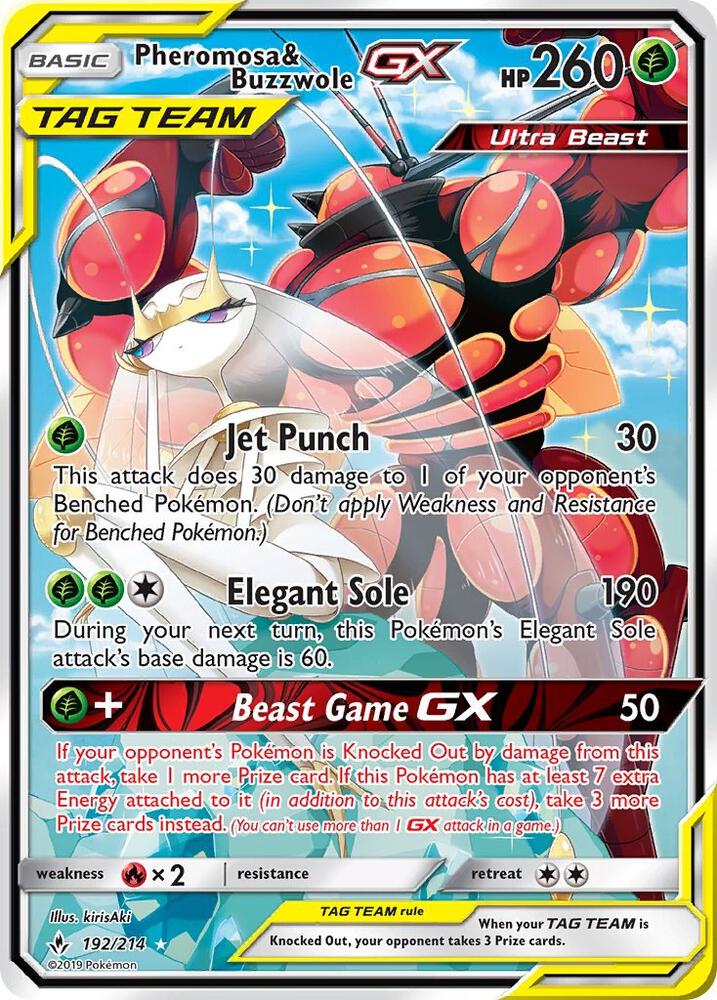 Pheromosa & Buzzwole GX (192/214) - Ultra Rare Near Mint