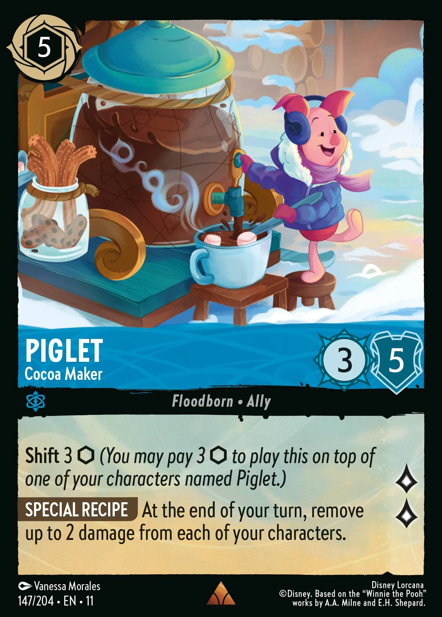 Piglet - Cocoa Maker (147/204 - Winterspell)  Rare