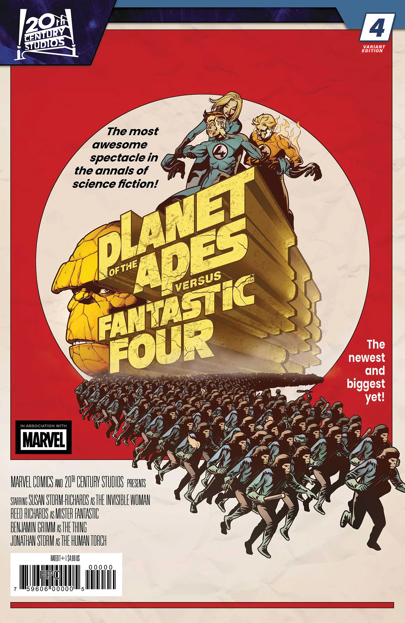 PLANET OF THE APES VS. FANTASTIC FOUR #4 PERE PEREZ MOVIE HOMAGE VARIANT - Image 2