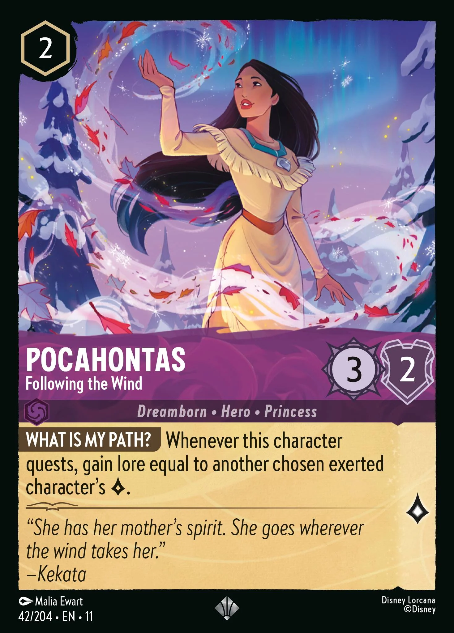 Pocahontas - Following the Wind (042/204 - Winterspell) Super Rare