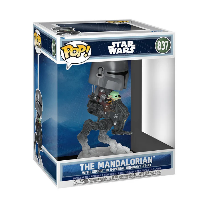 POP Figure Deluxe: Star Wars The Mandalorian and Grogu #0837 - Mandalorian with Grogu in Imperial Remnant AT-RT