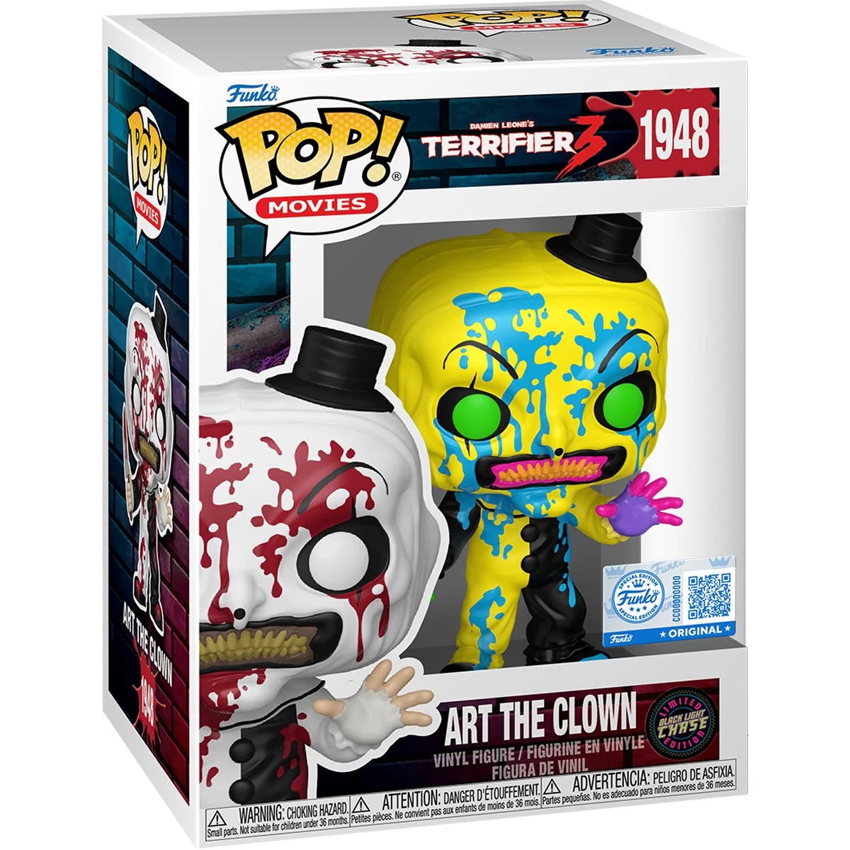 POP Figure: Horror Terrifier 3 #1948 - Art the Clown (EE) (Chase) (Black Light)