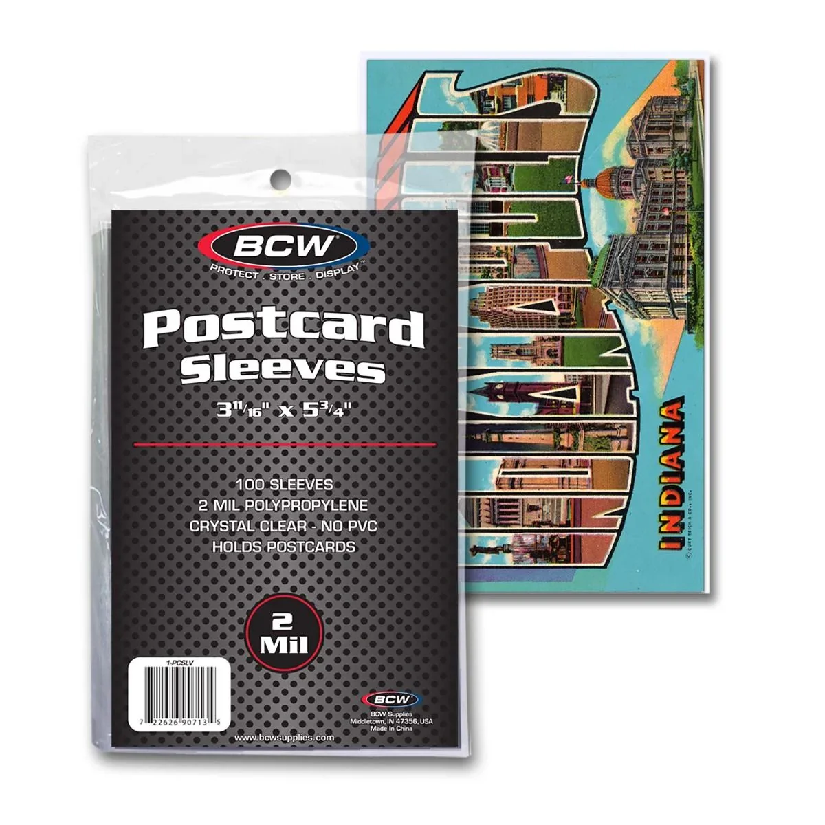 Postcard Sleeves (100) 3.6875" X 5.75"