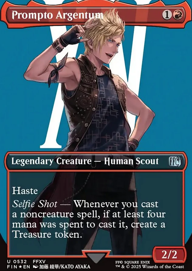 Prompto Argentum [ #0532 Surge Foil Borderless Alternate Art ] (FIN-U)