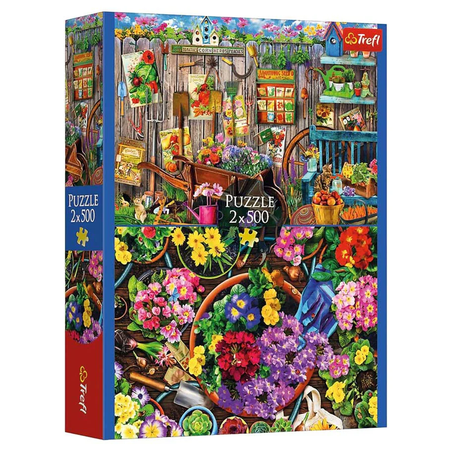 Trefl: Red Puzzle 2x500 Piece - Working in the Garden