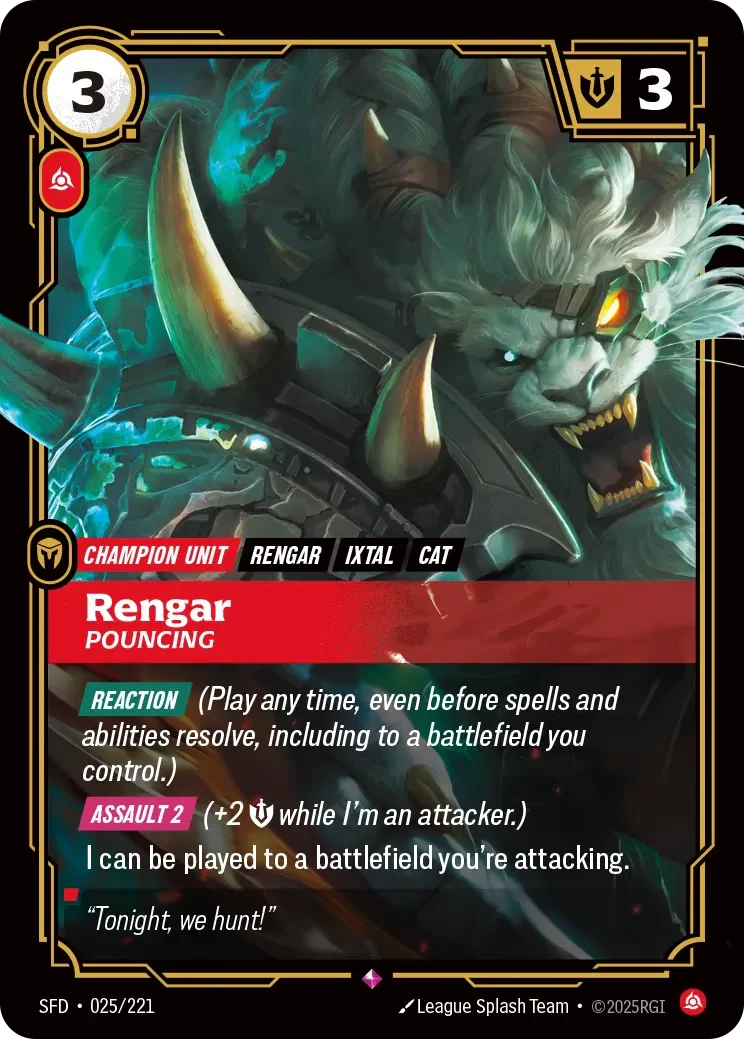 Rengar - Pouncing - 025/221 (SFD) Rare