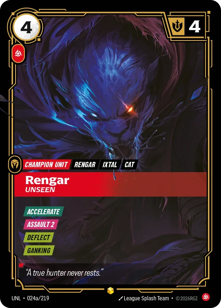 Rengar - Unseen (Alternate Art) - 024a/219 (UNL) Showcase
