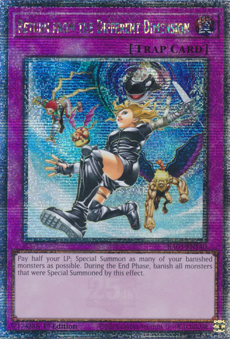 Return from the Different Dimension (RA03-EN140) Quarter Century Secret Rare - Near Mint 1st Edition