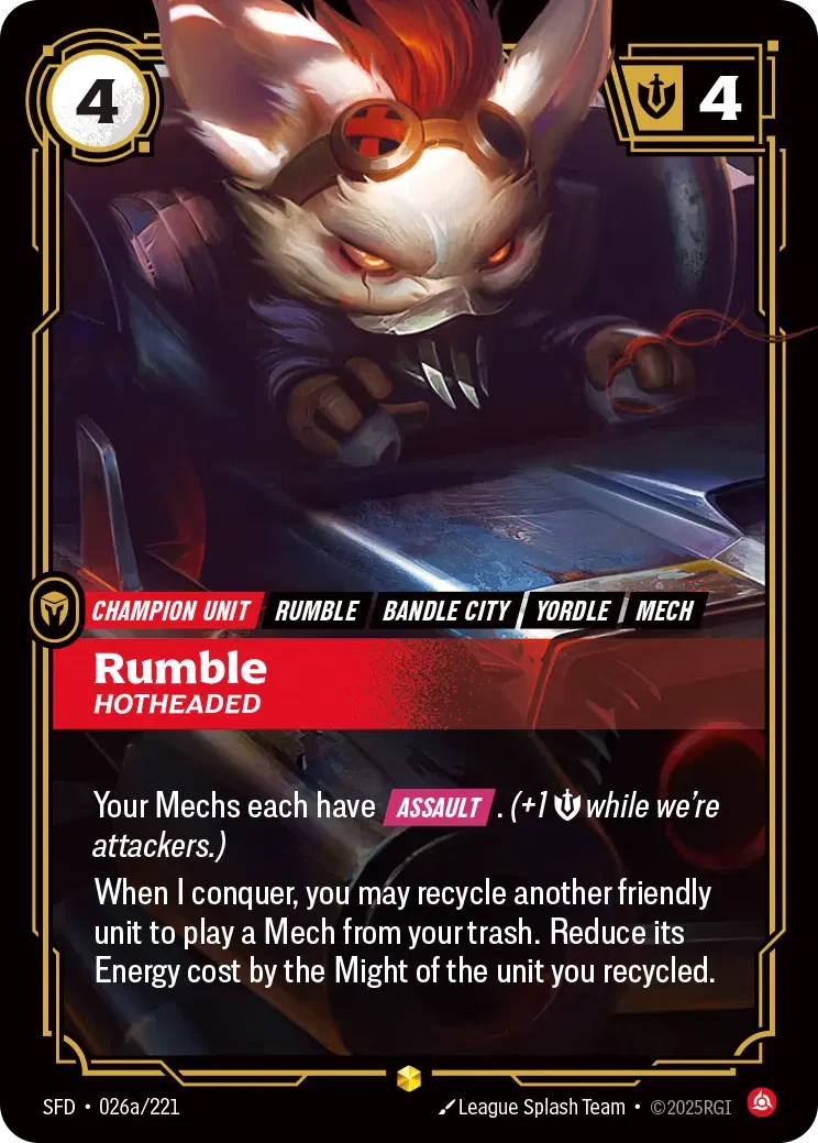 Rumble - Hotheaded (Alternate Art) - 026a/221 (SFD) Showcase