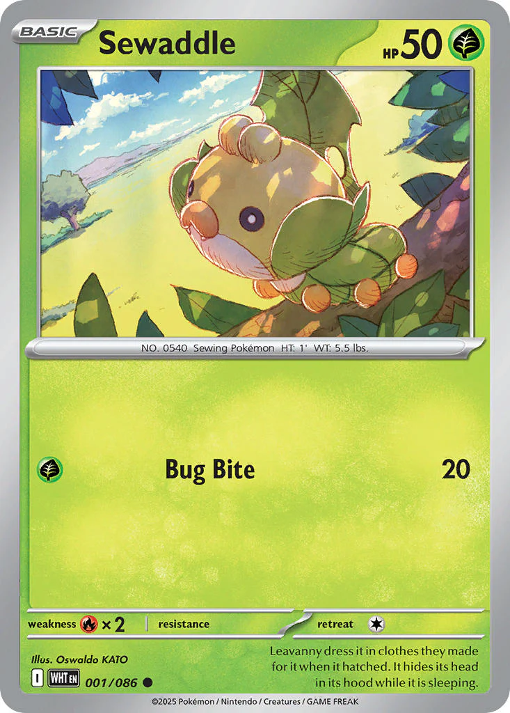 Sewaddle (Master Ball Pattern) - 001/086 (WHT) Common