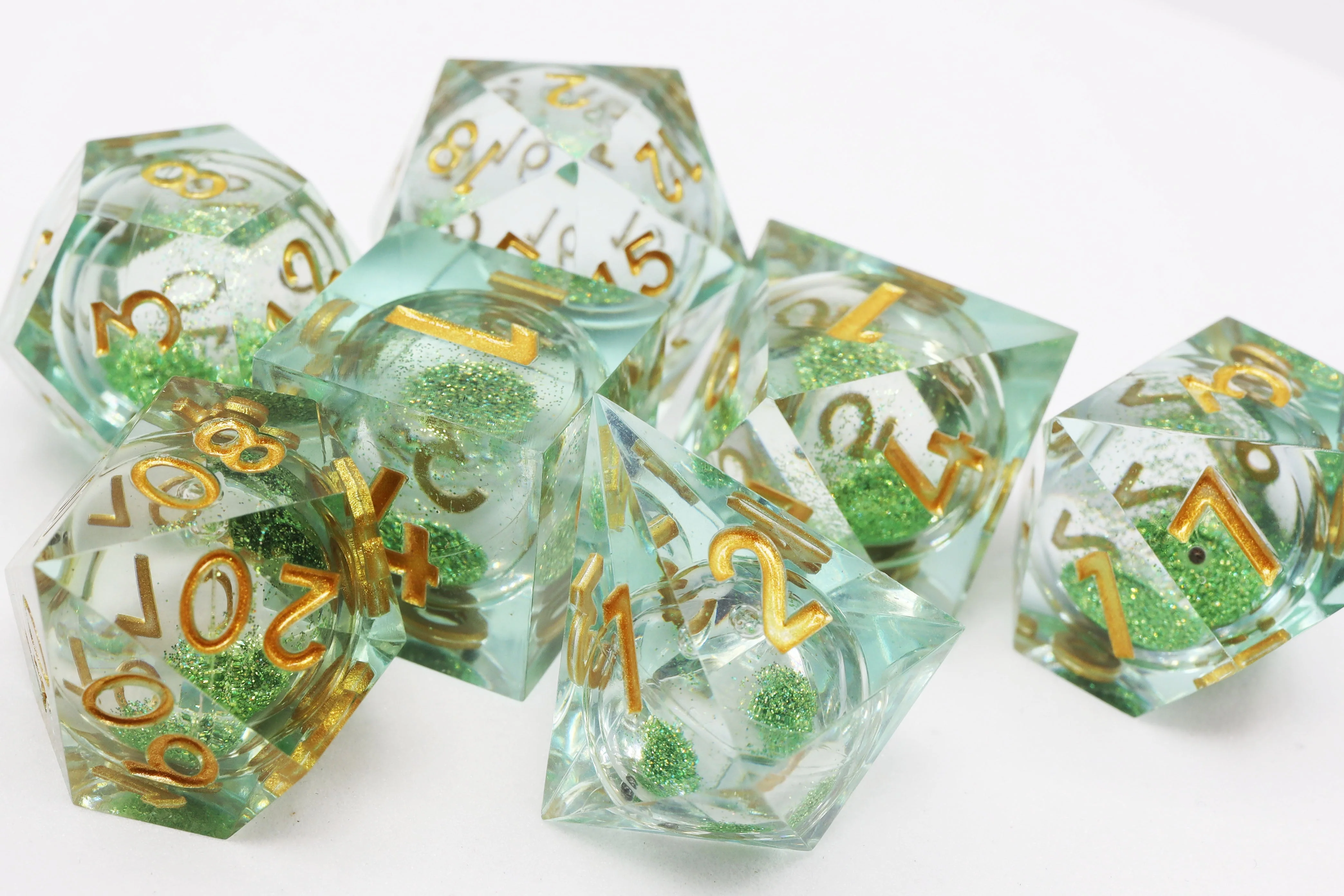 Sharp Edge Liquid Core RPG Dice Set - Mint Green - Image 2
