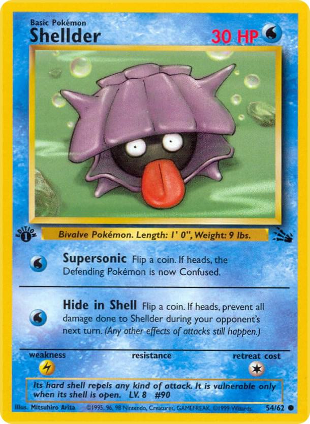 Shellder - 54/62 (FO) Common - Light Play 1st Edition