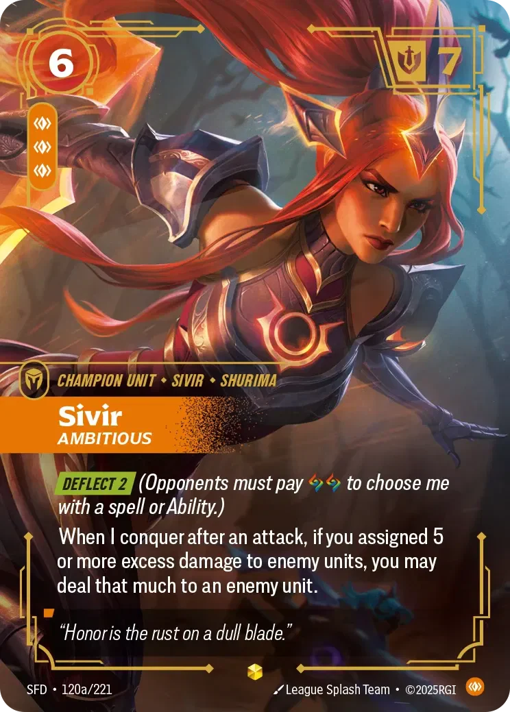 Sivir - Ambitious (Alternate Art) - 120a/221 (SFD) Showcase