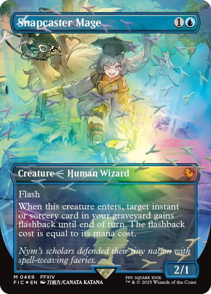 Snapcaster Mage [ #0469 Borderless Chocobo Track Foil ] (FIC-M) Foil Near Mint