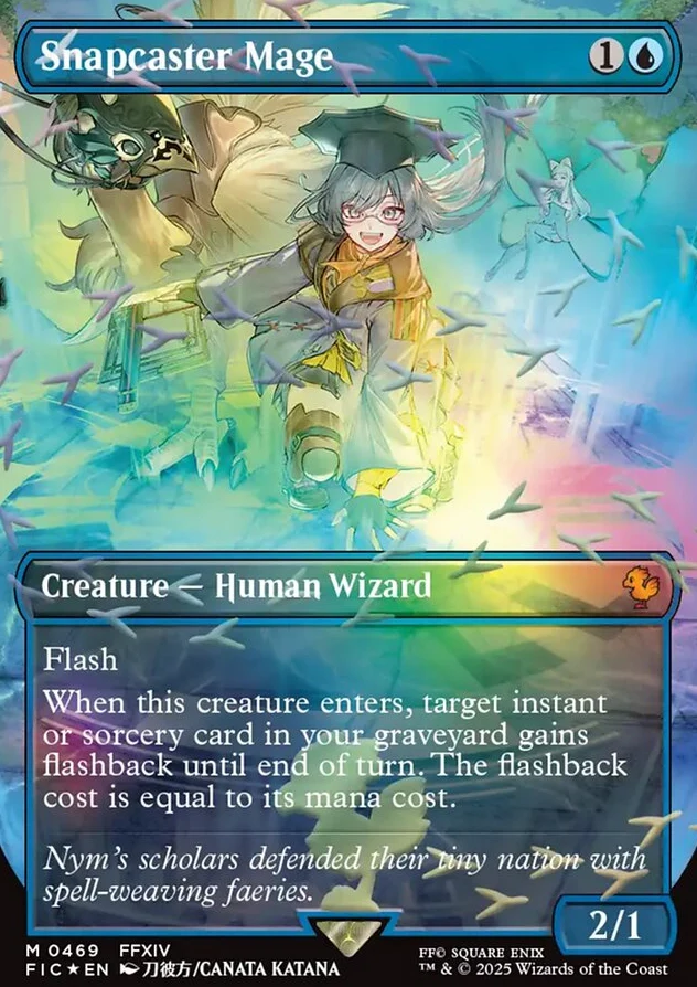 Snapcaster Mage [ #0469 Borderless Chocobo Track Foil ] (FIC-M) Foil Near Mint - Image 2