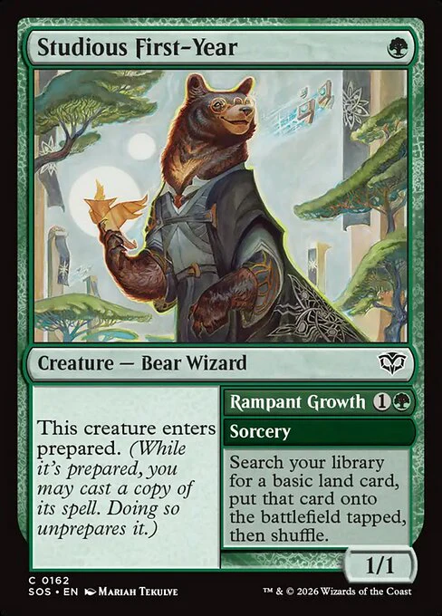 Studious First-Year // Rampant Growth [ #0162 ] (SOS-C)