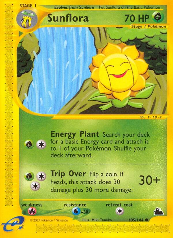 Sunflora - 105/144 (SK) Common - Reverse Holofoil Heavy Played
