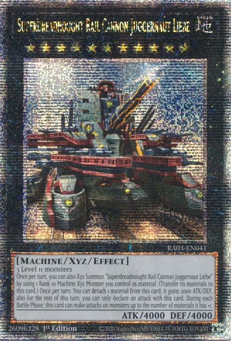 Superdreadnought Rail Cannon Juggernaut Liebe (Alternate Art) (RA03-EN041) Quarter Century Secret Rare - Near Mint 1st Edition