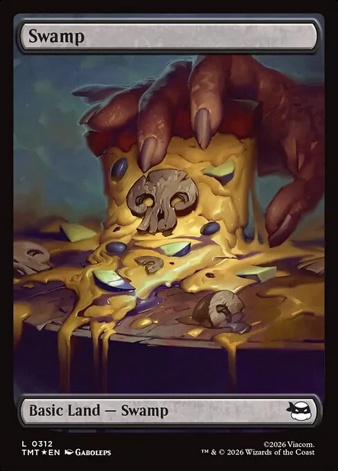 Swamp [ #0312 Surge Foil Pizza Full Art ] (TMT-L)