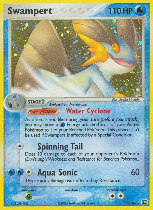 Swampert - 11/106 (EM) Holo Rare - Moderate Play