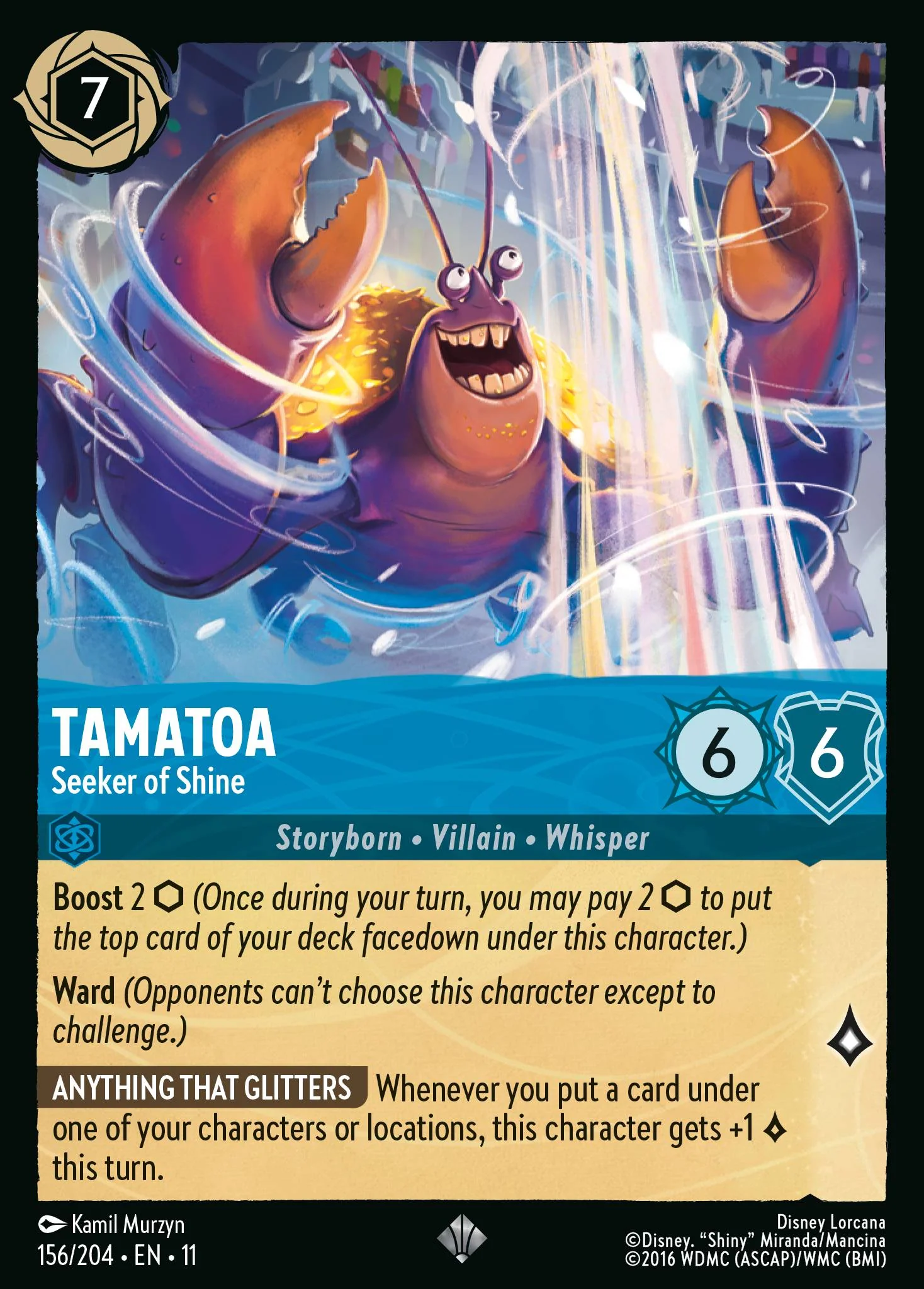 Tamatoa - Seeker of Shine (156/204 - Winterspell)  Super Rare