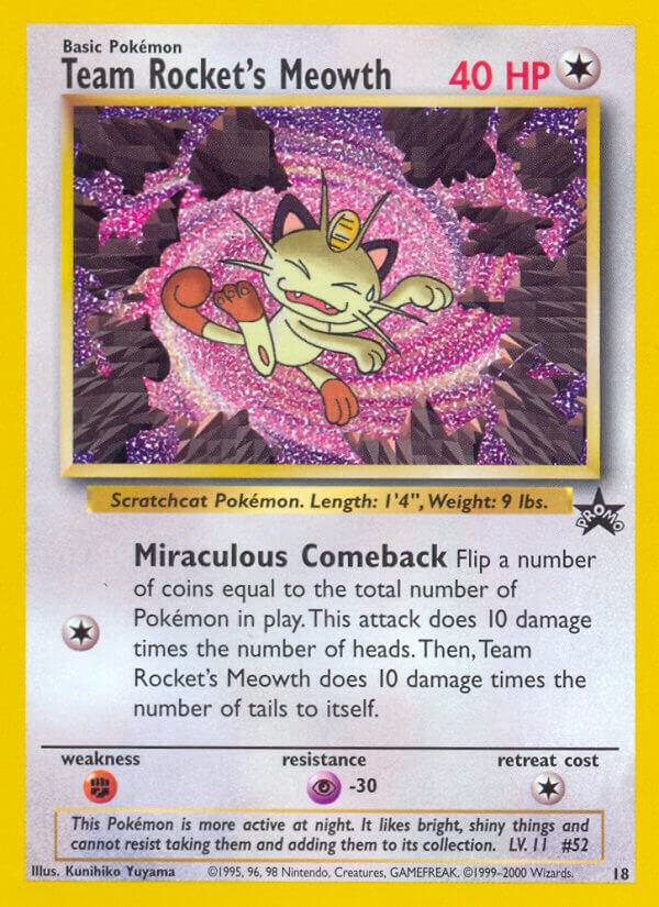 Team Rocket's Meowth - 18 (BSP) WoTC Promo - Damaged