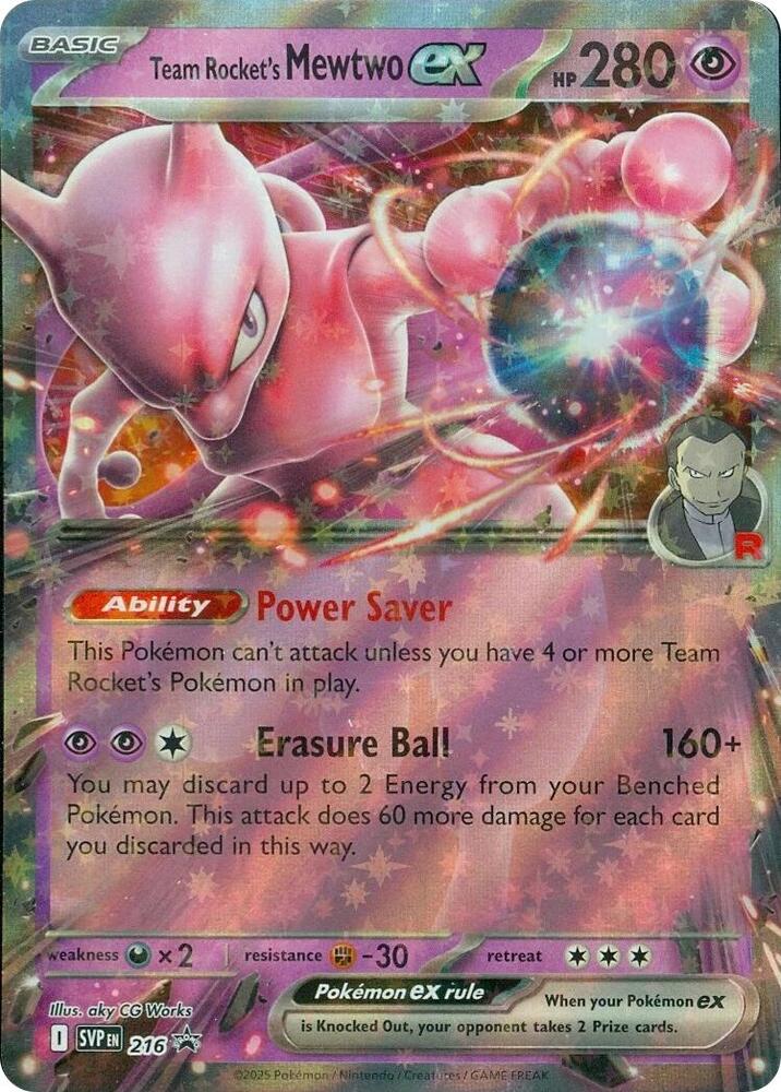 Team Rocket's Mewtwo ex - 216 - (SVP) Promo - Near Mint