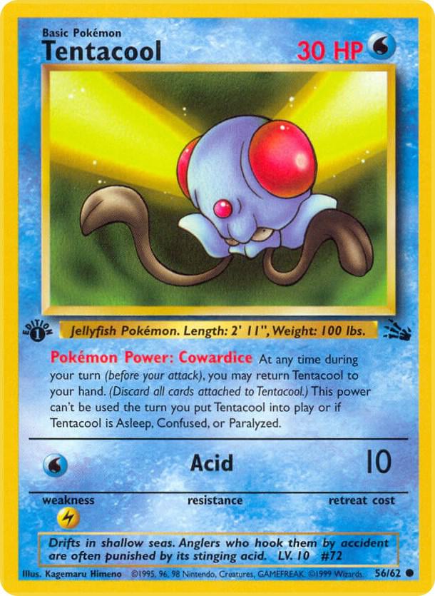 Tentacool - 56/62 (FO) Common - Light Play 1st Edition