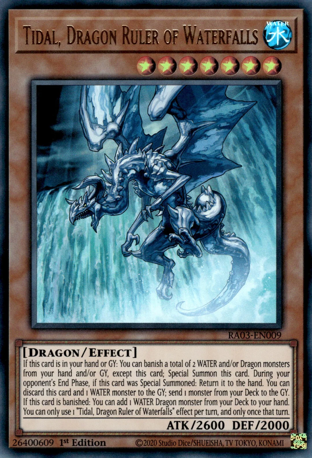 Tidal, Dragon Ruler of Waterfalls (RA03-EN009) Ultra Rare - Near Mint 1st Edition