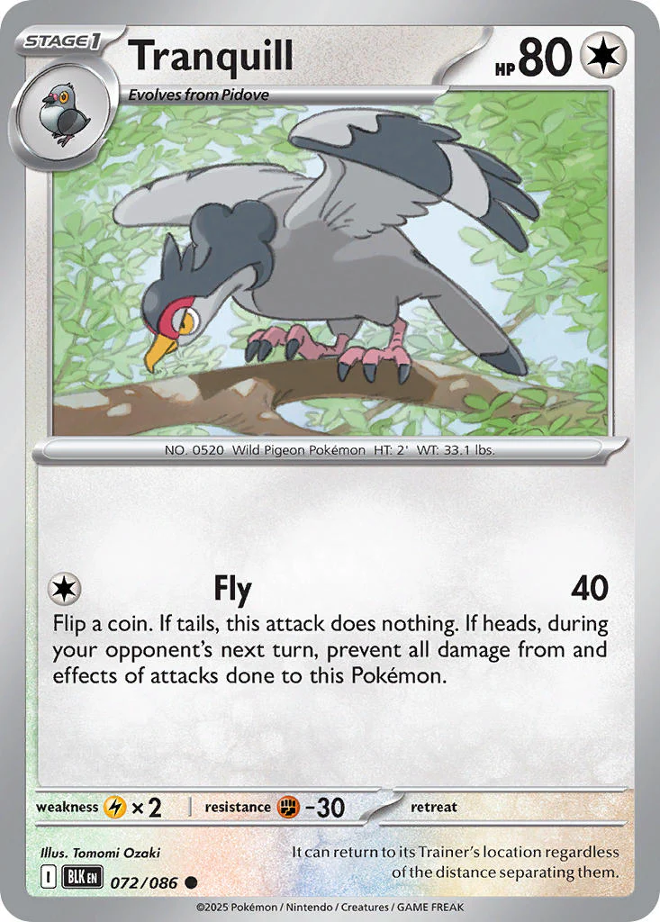 Tranquill (Master Ball Pattern) - 072/086 (BLK) Common