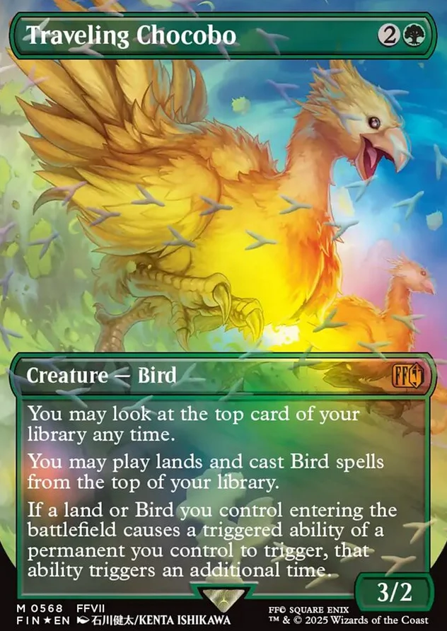 Traveling Chocobo [ #0568 Borderless Chocobo Track Foil ] (FIN-M)
