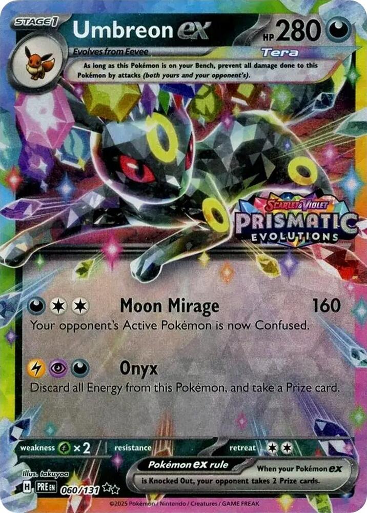 Umbreon ex - 060/131 (PRE) Double Rare - Near Mint Holofoil prismatic stamp