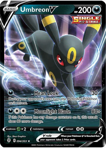 Umbreon V - 094/203 (SWSH07) Ultra Rare - Moderately Played Holofoil