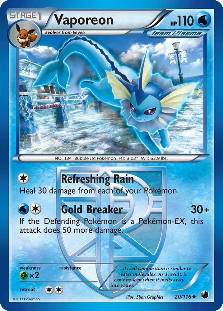 Vaporeon - 20/116 (PLF) Uncommon - Near Mint Normal
