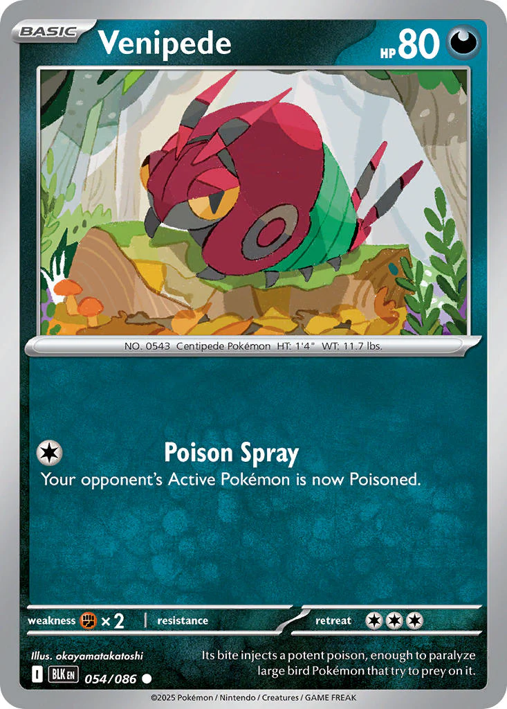 Venipede (Poke Ball Pattern) - 054/086 (BLK) Common