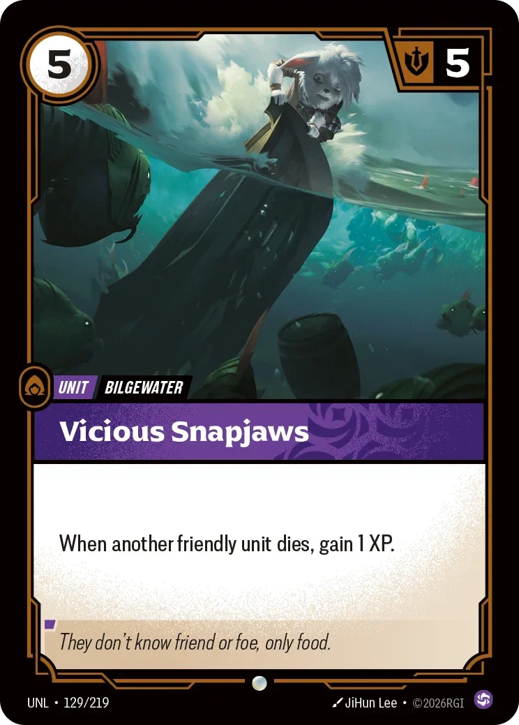 Vicious Snapjaws - 129/219 (UNL)  Common