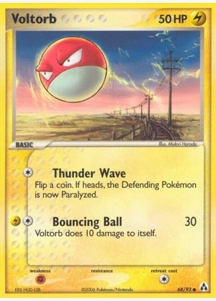 Voltorb (68/92) Holo - Prerelease Stamped - Light Play