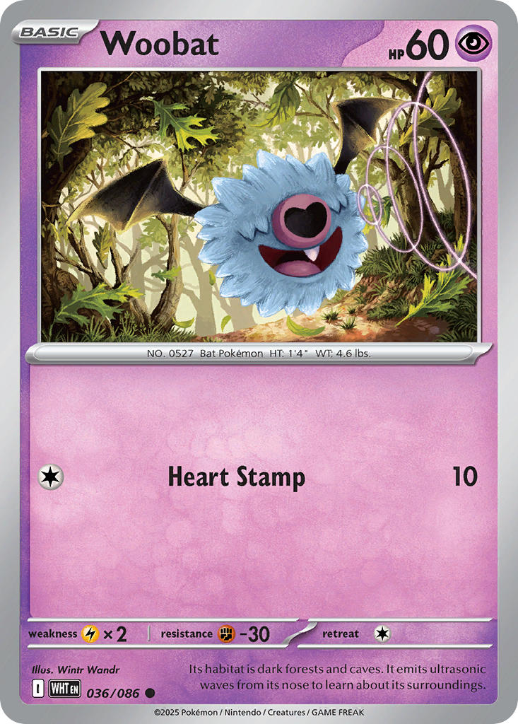 Woobat (Master Ball Pattern) - 036/086 (WHT) Common