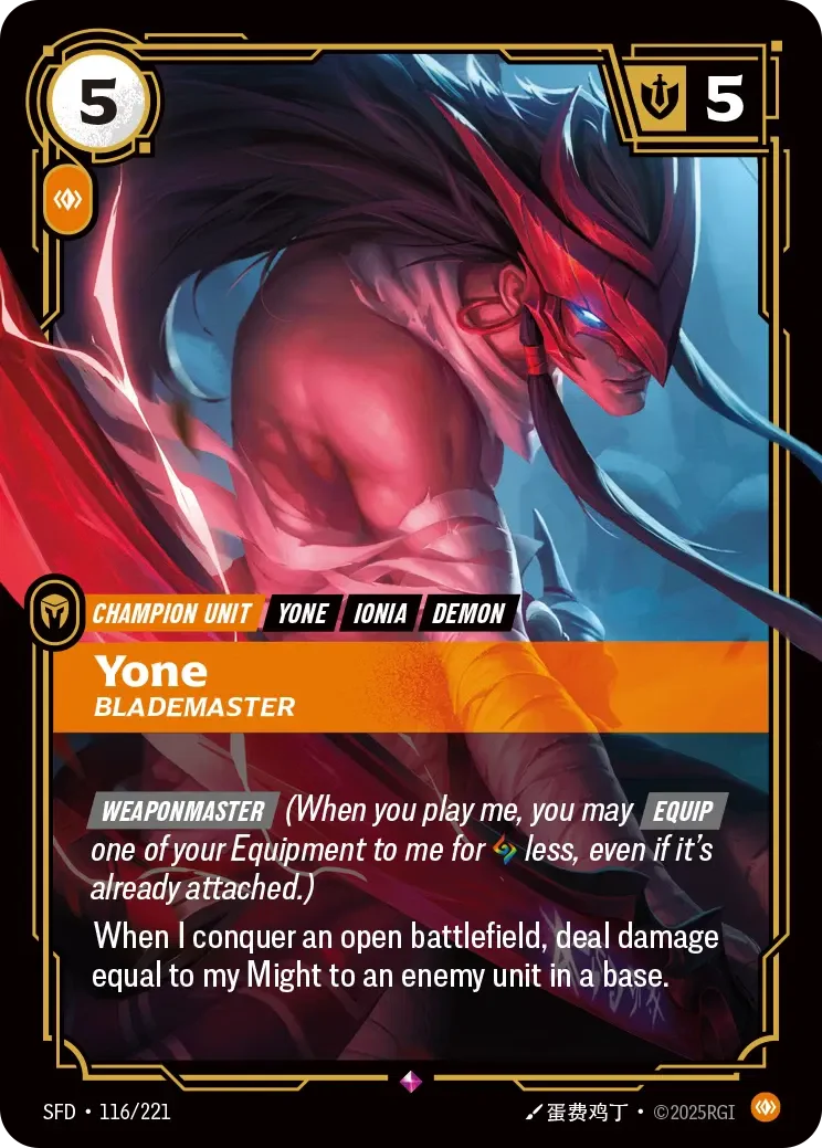 Yone - Blademaster - 116/221 (SFD) Rare