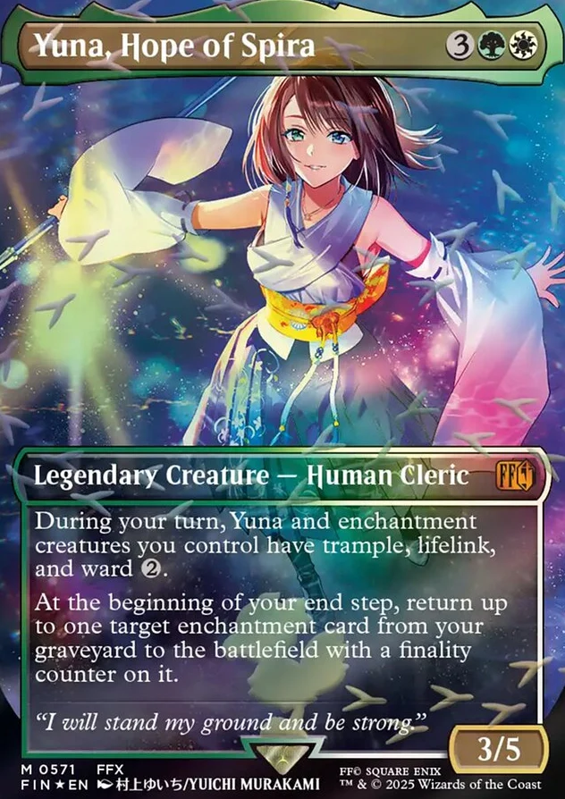 Yuna, Hope of Spira [ #0571 Borderless Chocobo Track Foil ] (FIN-M)